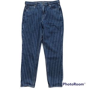 American Eagle Striped Mom Jeans Sz 12 Long